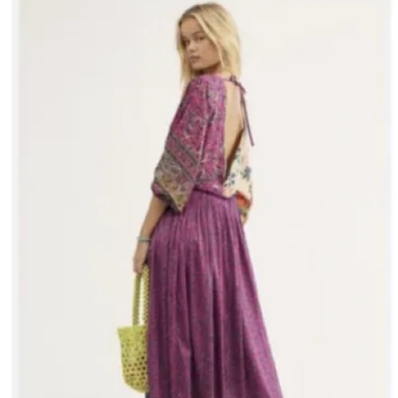 NWT ($198) GORGEOUS!! Free People What You Want Maxi Bohemian Dress Size Large - Picture 3 of 13